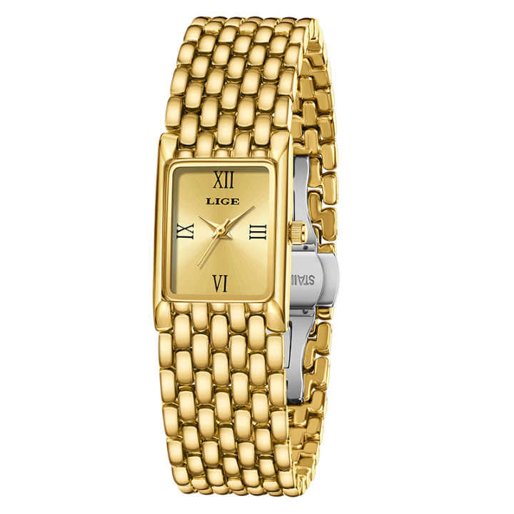 LIGE%202026%20Fashion%20New%20Gold%20Women's%20Watch%20Luxury%20Quartz%20Watch%20Stainless%20Steel%20Bracelet%20Retro%2030M%20Waterproof%20Watches%20Women%20Reloj%20-%20Image%207