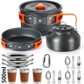 Camping Cooking set Camping Cookware Travel Tableware Outdoor Picnic Set Teapot For 2-3 Peaple Non-stick pots assorted sets.