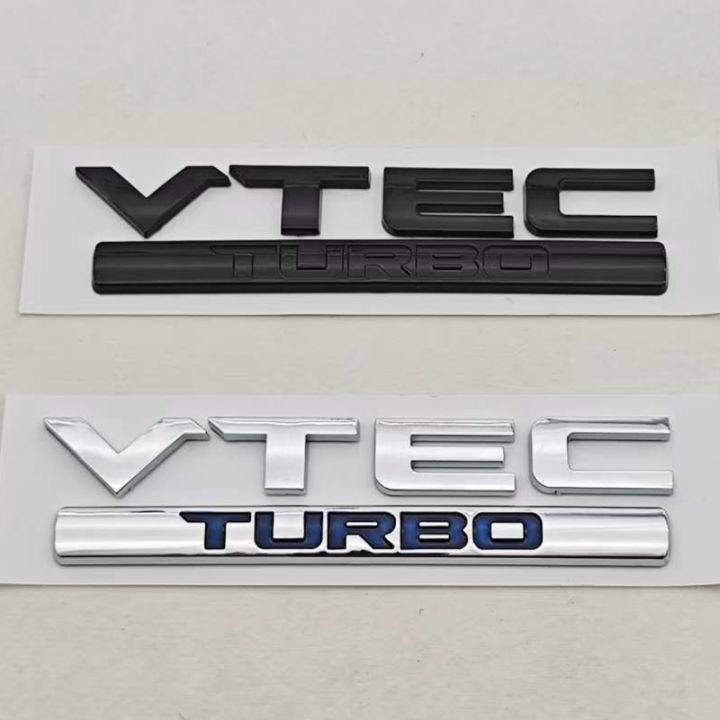 3D ABS Chrome Black Logo VTEC TURBO Badge Car Rear Trunk Sticker Emblem Decal Badge For Honda Civic Accord CRV Auto Accessories