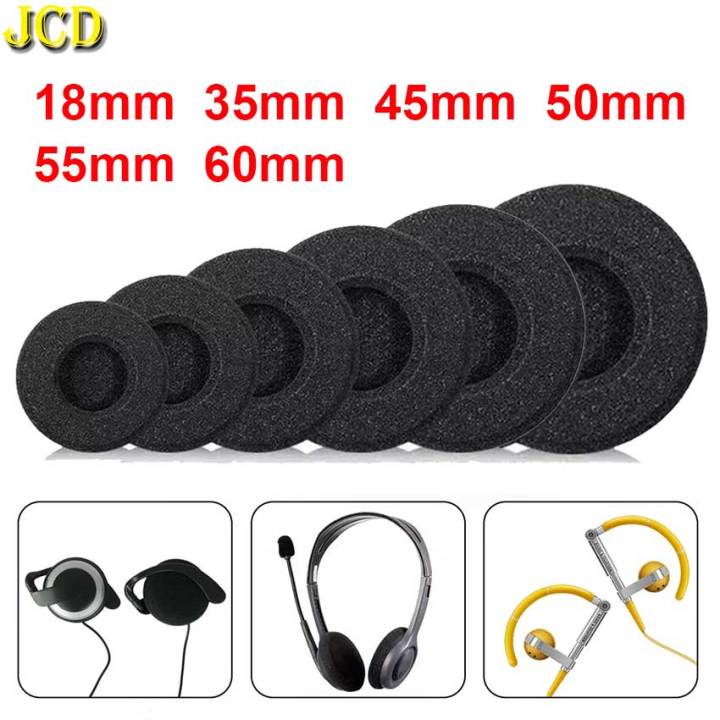 10pcs 18mm 35mm 45mm 50mm 55mm 60mm Headphones Replacement Memory Foam Ear Pads Sponge Cushion Covers Earphone Protective Sleeve