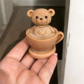 Teddy Bear in Cup Silicone Mold Cartoon Bear Candle Soap Mold DIY Elephant Aromatherapy Plaster Resin Crafts Mold Home Decor. 