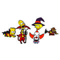 6pcs The Simpsons Lapel Pins Set Cute Bart Homer Halloween Badges Cartoon Anime Button Brooches for Clothes Bags Jewelry . 