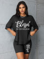 Plus size sets for women Summer 2 pieces Blessed printed offers and liquidation everything cheap elegant women's sets Short sets. 