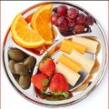 6pis stainless steel 4 section round shape dining plate. 