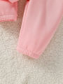 Winter Children Sets 1-3Y Baby Girls Pink Thick Fleece Turtleneck Long Sleeve Pullover Solid Casual+ Long Pants Suits. 