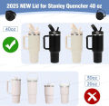 For Stanley 40oz Leak-proof Cup Lid Straw Detachable Washable Handle Bottle Set Detachable Flip Straw With Brush&Removal Tool. 