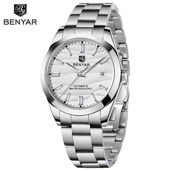 BENYAR%20Top%20Sand%20Series%2040mm%20Hot%20Selling%20Mechanical%20Watch%20316L%20Stainless%20Steel%20Simple%205%20Bar%20Waterproof%20Automatic%20Men's%20Watch%20-%20Image%208
