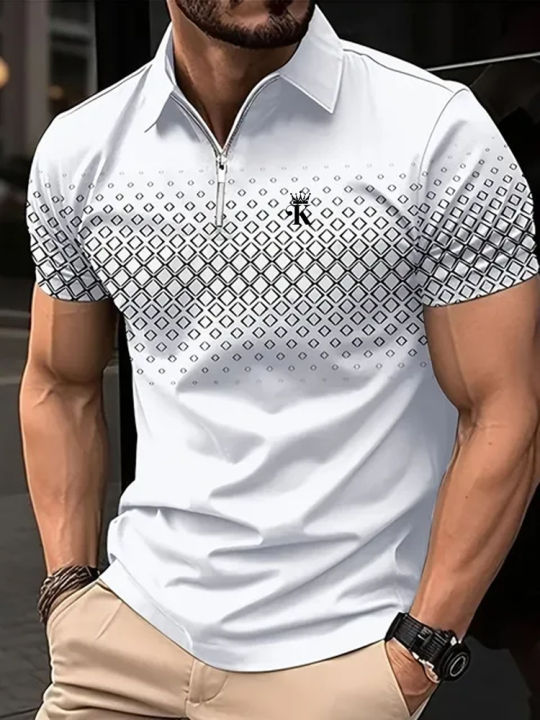 Business%20Men's%20Golf%20Polo%20Short%20Sleeve%20Polo%20Shirt%20Outdoor%20Casual%20Daily%20Streetwear%20Summer%203D%20Print%20Micro-elastic%20Polyester%20-%20Image%204