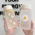 500ml transparent sunflower water bottle for women and girls.