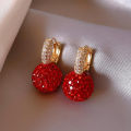 1 Pair Fashion Floral Hoop Earrings for Women Alloy with Resin Inlay Japanese Korean Style Suitable for Daily Wear and Weddings.