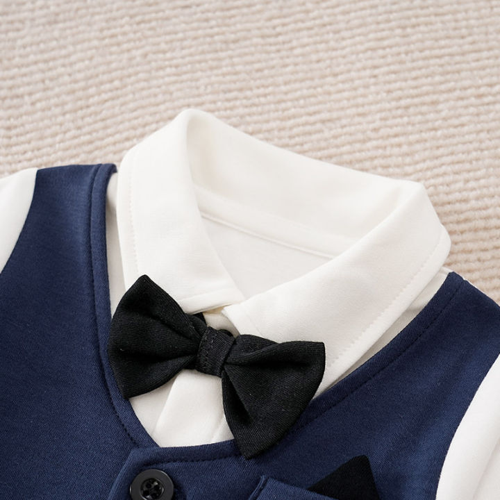 Newborn%20Boy%20Baby%20Jumpsuit%20Baby%20Casual%20Gentleman%20Bow%20Comfortable%20Cotton%20Spring%20And%20Autumn%20Navy%20Blue%20Long%20Sleeved%20Jumpsuit%20-%20Image%203