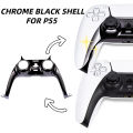Chrome Black Glossy Chrome DIY Replacement Controller Shell for PS5 Custom Plates Cover Compatible Upgrade For PS5 Slim. 