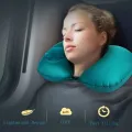Inflatable Neck Pillow U Shape Air Pillow Neckrest Head Rest Portable Sleeping Resting Travel Pillow for Airplane Train Car. 