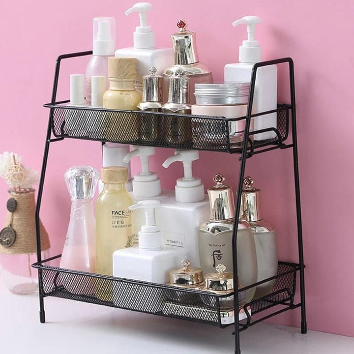2 Layers Metal Organizer metal foldable two layer stand Spice Rack ...