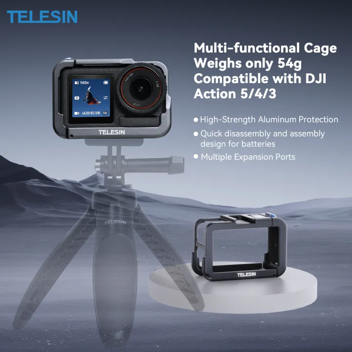 TELESIN%20Protective%20Frame%20Case%20For%20%20OSMO%20Action%203%204%205Pro%20Double%20Clod%20Shoe%20Aluminium%20Alloy%20shell%20For%20%20Action%203%204%205pro%20-%20Image%203