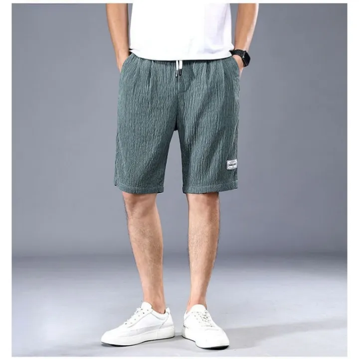 Sleeping%20Pants%20Ice%20Silk%20Shorts%20Men%20Casual%20Shorts%20Loose%205-Minute%20Pants%20Solid%20Youth%20Home%20Shorts%20Elastic%20Waist%20Large%20Pajama%20Pants%20-%20Image%206