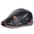 Men Retro Pu Leather Newsboy Caps JAMONT labeling British Painters Hats Spring Autumn Side Adjustable Flat Cap Hip Hop Berets.