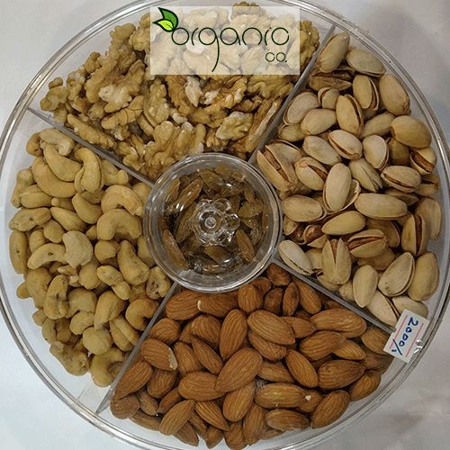 Elegant 6-Section Mix Dry Fruit Gift Box | Assorted Nuts Holiday Basket | Perfect for Thanksgiving, Birthdays, and Special Occasions