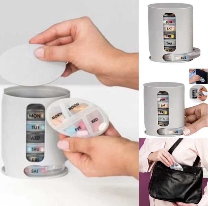 Weekly morning afternoon night pill organizer box
