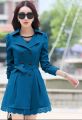Button With Lace Attached Fleece Coat With Long Fleece Belt (mina). 