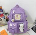 Korean Large Capacity Backpack for Girls - Stylish School and College Book Bag, Multiple Compartments. 