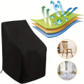 1pc Premium Waterproof Stacking Outdoor Chair Cover - Durable 210D Cloth Lounge Chair Protector with Weather Protection. 