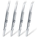 16CM Professional High Precision Stainless Steel Jewelry Tweezers Sandblasting DIY Diamond Gem Jewelry Jeweler's Slotted Buckle. 