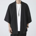 Black Samurai Clothing Japanese Style Cosplay Kimonos Shirt Traditional Haori for Women Men Harajuku Fashion Cardigan Yukata.