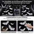 4PCS Bat Car Floor Mats Set Waterproof Anti-Slip All Weather Protect for Vehicle Carpets Universal Fit. 