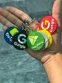 Key chain rubber (whatsapp logo playstore logo gogel youtube). 