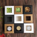10pcs square white/kraft/black window packaging boxes, various sizes, wedding party gifts, handmade soap chocolate flat boxes. 