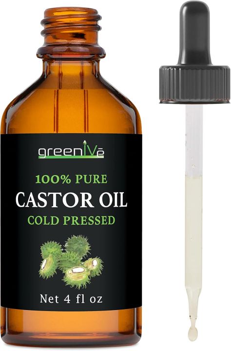 Castor oil Pure and Organic 120ML glass bottle with Dropper