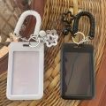 Retractable Card Holder Keychain Star Pendant Cute Cartoon Pattern Durable Plastic Metal Clip Open Ring Compact Functional.