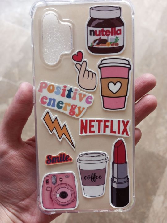 Beautiful sticker phone cover for all models back cover with pastel paper background