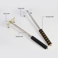 Stainless Steel Telescopic Billiards Pool Cue Removable Bridge Head Anti-Slip Retractable Billiard Bridge Stick Golden. 