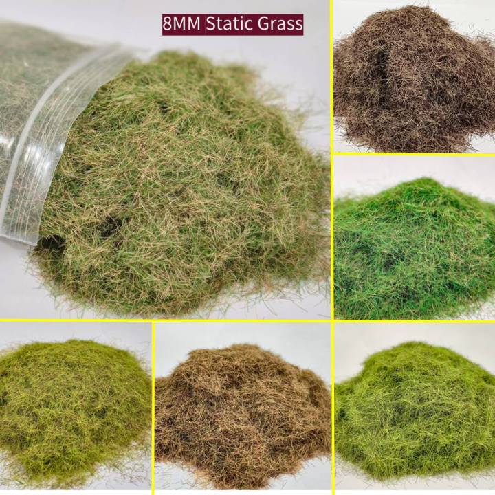 Artificial Miniature Static Grass Needle 8MM Grass Tuft for Sandtable Landscape/Railway Train Layout/Wargame Scenery/Diorama 30G