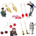 Anime JoJos Bizarre Adventure Earrings Kakyoin Noriaki Cherry Drop Earrings For Women Men Cartoon Cosplay Necklace Jewelry Gifts. 