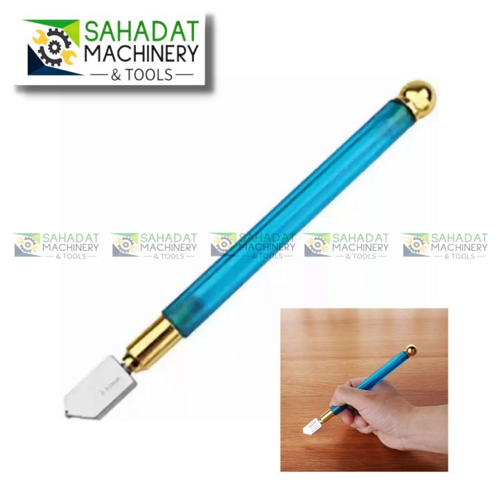 Glass cutter/ High Quality Oil Feed, Glass Cutter Pen, Diamond Glass Cutter Pencil For Glass Side, Test Tube, Glass Pipette ( 178mm silver)