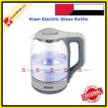 Kiam Electric Glass Kettle - PK824GL/BL-002 - 2L/1.8ltr - Glass Body - Double Dry-Boil Protection - Automatic Over Heat Protection - Kitchenware Electric Kettle.