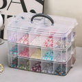 3-Layer Transparent Storage Box, Stackable Storage Box, Portable Craft Bead Plastic Box, Jewelry Storage Box, Storage Tray. 