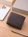 Men Wallets Leather Zipper Purse Man Slim Card Horders Quality Male Short Multi-card Wallet Coin Pocket Purse.