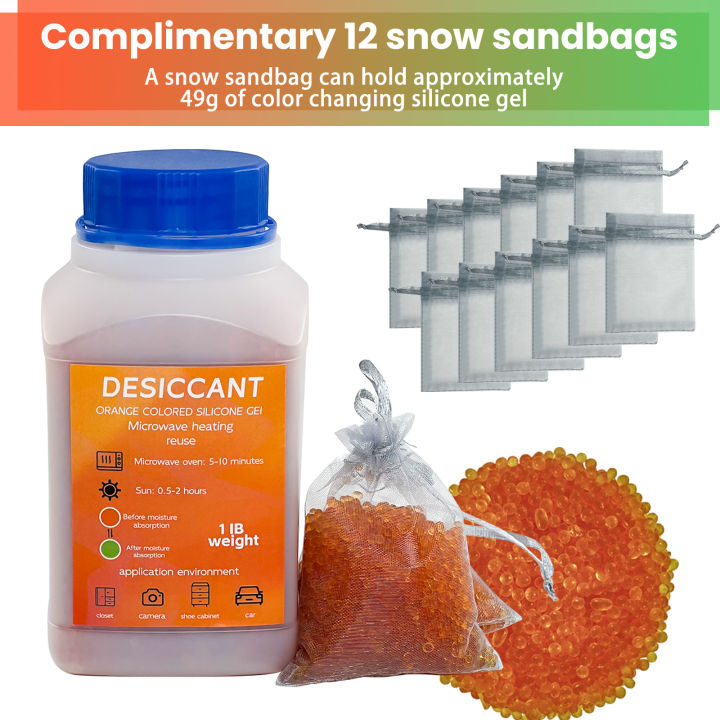 Blue/orange Waterproof Reusable Silica Gel Beads Bottles 500g Moisture Absorber Electronic Product Desiccant Dehumidifie
