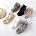 Cute Bowknot Tights For Girls Knitted Cotton Winter Girls Tights High Waist Children Pantyhose Baby Girl Toddler Tights. 