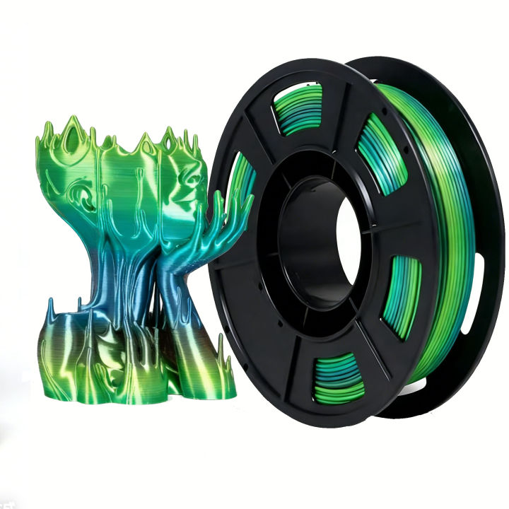 Silk Shiny Rainbow Multi-Color 3D Printer Filament Bundle PLA 4-in-1 Fast Color Change Enhanced Print Quality