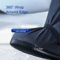 Rain Boot Shoe Cover Black Waterproof Reflector High Top Reusable Motorcycle Cycling Bike Clear Wear Shoes Dust Covers Men Women. 