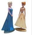 Disney Frozen Princess Anna Queen Elsa  Dolls PVC 4" Figures Lot Of 2 Toys. 