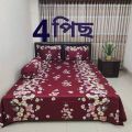 luxury panel cotton double size twill panel bed sheet size (7×8) feet King size with two pillow cover.