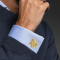 New Tide Alloy Leaf Men's Cufflinks Simple Maple Leaf Metal Sleeve Studs Button Retro Solid Shirt Button Dress Accessories. 