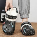 Mens Winter Warm Slippers Soft Indoor Women Slippers Summer Removable Sandals Men Non Slip Plush Fur Clogs Big Size Slippers 47. 