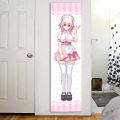 Super Sonico Maid Outfit Vertical Tapestry, Pink Polka Dot Wall Scroll, Kawaii Anime Long Hanging Decor for Bedroom, Otaku Room,.